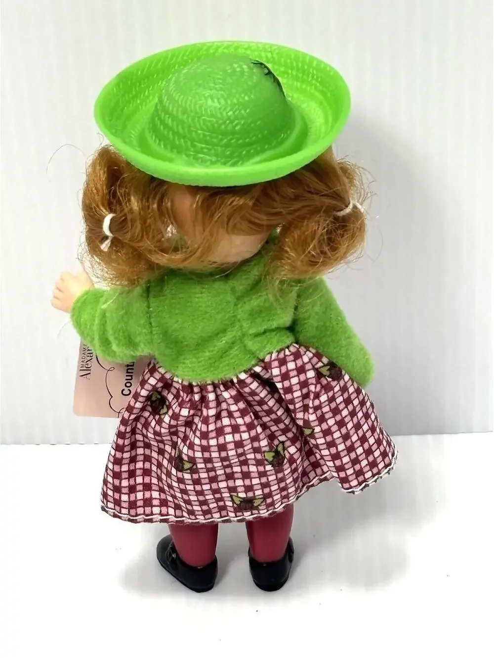 Madame Alexander Petite Paysanne Doll, Green Straw Hat Check Dress 2003